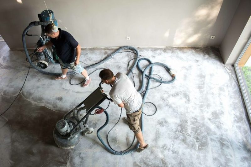 concrete floor grinding before installing an epoxy flooring finish in Mackay